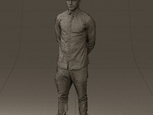 man in black golden chain 0530 3D Model