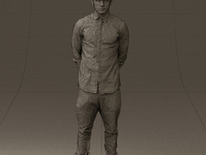man in black golden chain 0530 3D Model