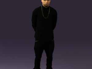 man in black golden chain 0530 3d print ready Modèles 3D en vedette