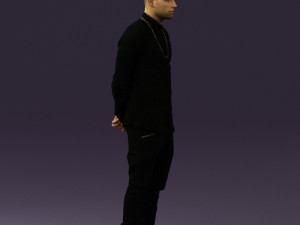 man in black golden chain 0530 3d print ready 3Dプリントモデル