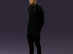man in black golden chain 0530 3d print ready 3Dプリントモデル