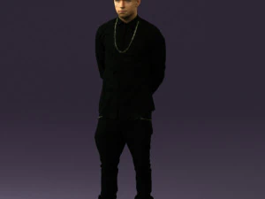 man in black golden chain 0530 3d print ready 3D Print Model