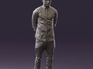 man in black golden chain 0530 3d print ready 3D Print Model