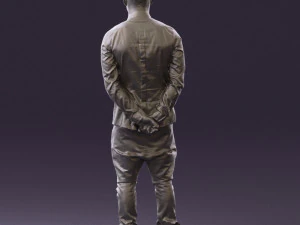 man in black golden chain 0530 3d print ready 3D Print Model