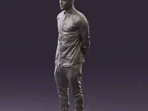 man in black golden chain 0530 3d print ready 3D Print Model