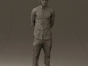 man in black golden chain 0530 3d print ready 3D Print Model