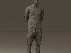 man in black golden chain 0530 3d print ready 3D Print Model