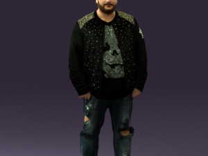 man in black jacket 18 0525 3D Model