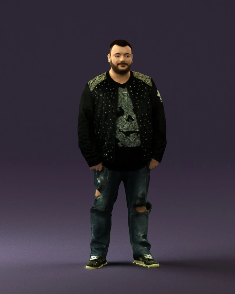 man in black jacket 18 0525 3d print ready 3D Print Model .c4d .max .obj .3ds .fbx .stl .blend