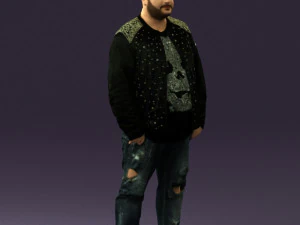 man in black jacket 18 0525 3d print ready 3D Print Model