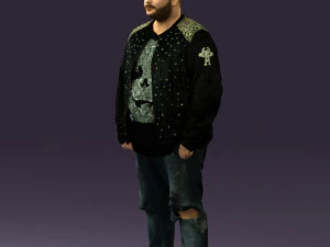man in black jacket 18 0525 3d print ready 3D Print Model