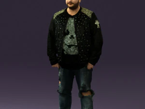 man in black jacket 18 0525 3d print ready 3D Print Model