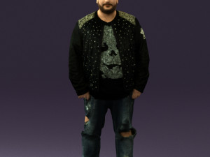 man in black jacket 18 0525 3d print ready 3D Print Model