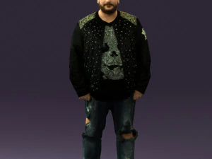 man in black jacket 18 0525 3d print ready 3D Print Model