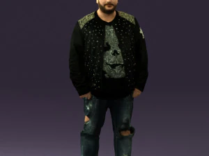 man in black jacket 18 0525 3d print ready 3D Print Model