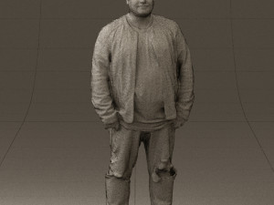 man in black jacket 18 0525 3d print ready 3D Print Model