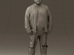 man in black jacket 18 0525 3d print ready 3D Print Model