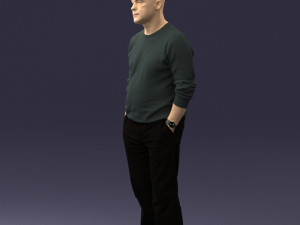 bald man sweater 0523 3D Модель