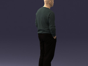 bald man sweater 0523 3D Модель