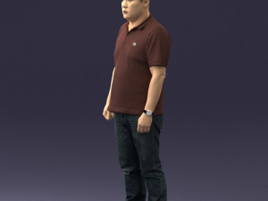 hinese man brown shirt 0520 Modello 3D