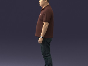 hinese man brown shirt 0520 Modello 3D