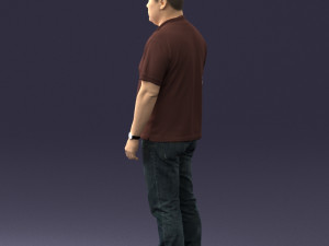 hinese man brown shirt 0520 Modello 3D