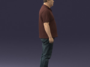 hinese man brown shirt 0520 Modello 3D