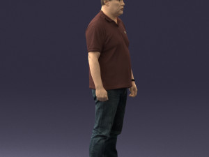 hinese man brown shirt 0520 Modello 3D