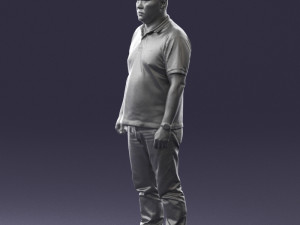 hinese man brown shirt 0520 Modello 3D