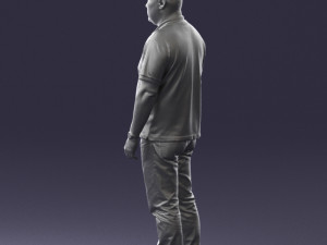 hinese man brown shirt 0520 Modello 3D