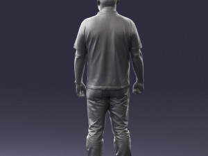 hinese man brown shirt 0520 Modello 3D