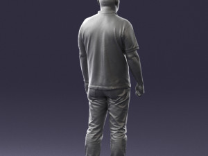 hinese man brown shirt 0520 Modello 3D