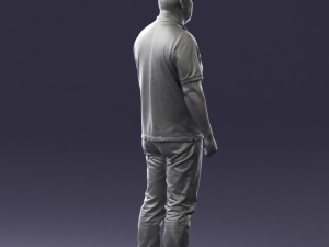 hinese man brown shirt 0520 Modello 3D