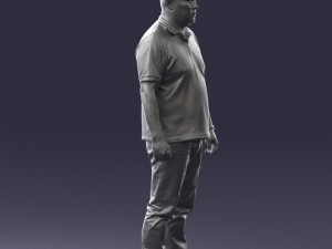 hinese man brown shirt 0520 Modello 3D