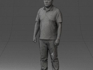 hinese man brown shirt 0520 Modello 3D