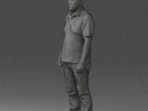 hinese man brown shirt 0520 Modello 3D