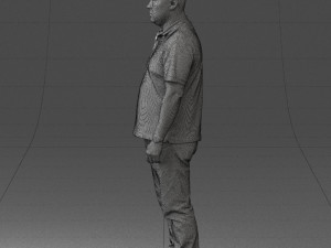 hinese man brown shirt 0520 Modello 3D