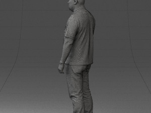 hinese man brown shirt 0520 Modello 3D
