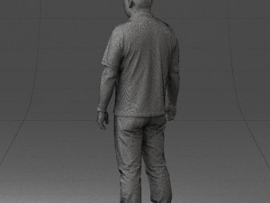 hinese man brown shirt 0520 Modello 3D