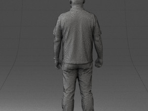 hinese man brown shirt 0520 Modello 3D