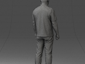 hinese man brown shirt 0520 Modello 3D