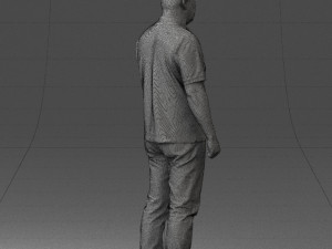 hinese man brown shirt 0520 Modello 3D