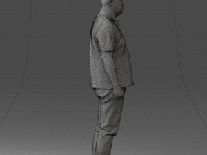 hinese man brown shirt 0520 Modello 3D