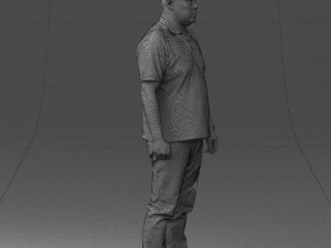 hinese man brown shirt 0520 Modello 3D