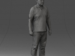 hinese man brown shirt 0520 Modello 3D