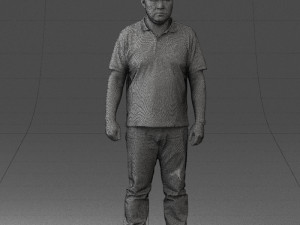 hinese man brown shirt 0520 Modello 3D