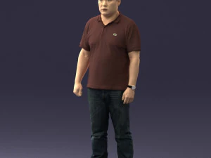 hinese man brown shirt 0520 3d print ready 3D Print Model