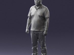hinese man brown shirt 0520 3d print ready 3D Baskı Modeli