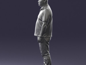 hinese man brown shirt 0520 3d print ready 3D Baskı Modeli