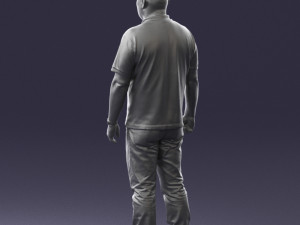 hinese man brown shirt 0520 3d print ready 3D Baskı Modeli